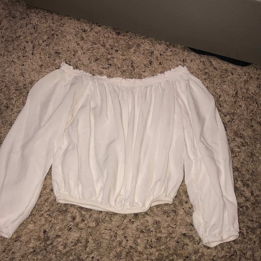 Brandy Melville White Offshoulder Top